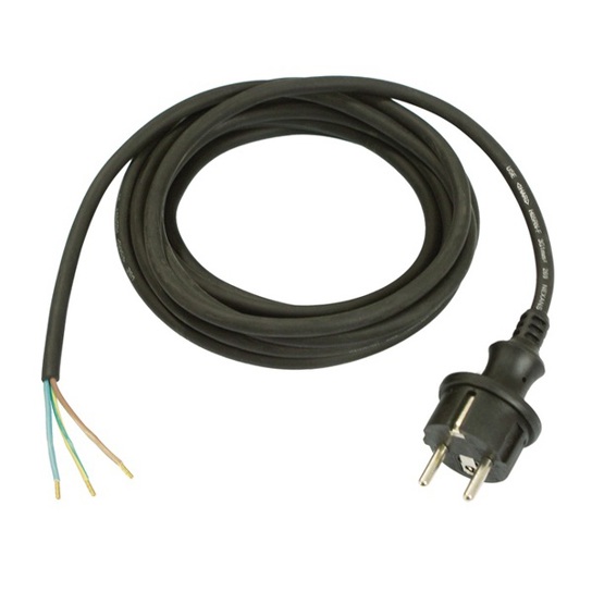 WEINGÄRTNER Anschlussleitung H07RN-F 2x1,5mm² mit Konturenstecker - Schwarz, 5m
