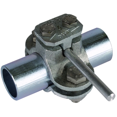 Erdungsrohrschelle D 60mm mit Anschlussklemme für rundes Kabel 4-10mm - verzinkt