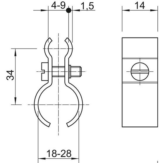 Edelstahl Spanndrahtschelle für Seile 4-9mm | Rostfrei A4 1.4571 - Nachbehandelt | 19-28mm