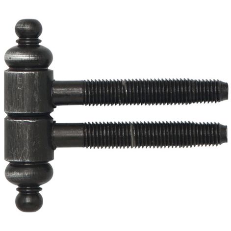 SFS Einbohrband mit Zierkopf - Ø 16 mm, Bandhöhe 63 mm, Schwarz Antik Stahl
