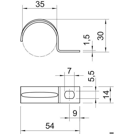 35mm Galvanisch Verzinkte Befestigungsschelle Einlappig - Rohrband