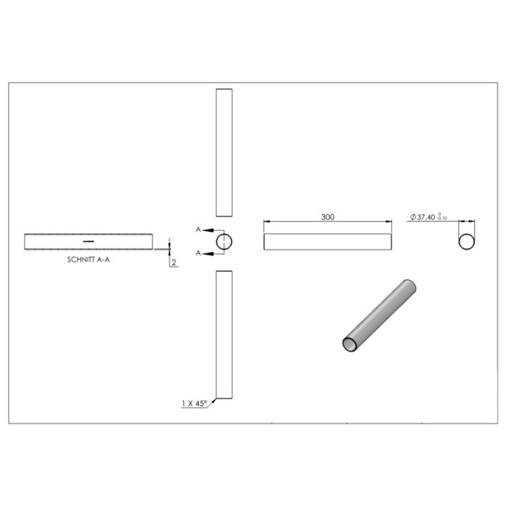 Verbindungsstück für Rohr 42,4 mm - 2,5 mm - Hochwertige Verbindungstechnik