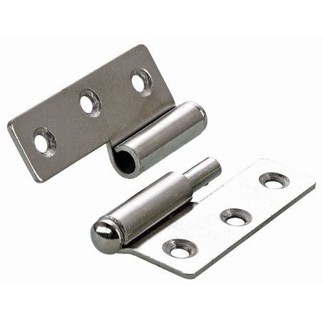 Vernickeltes Möbelband rechts - 50 x 40 x 1,5 mm aus hochwertigem Stahl | Aufsatzband