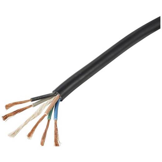 TRU COMPONENTS H07RN-F Gummischlauchleitung 5x4 mm² - Schwarz (Meterware)