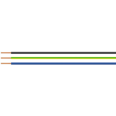 PVC-Schaltdraht H05V-U 1,0 mm² grün/gelb 2,7 mm Außendurchmesser - Artikel 28778