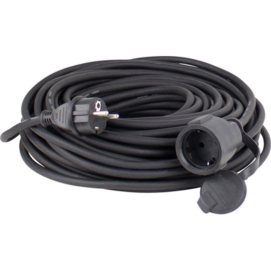 Schwabe Verlängerungskabel 230V - 10m, Schwarz, H07RN-F 3G2,5, IP44