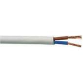 CAB ELECTRIC H03VV-F PVC-Schlauchleitung 2x0,75mm² - 25m Ring, Weiß