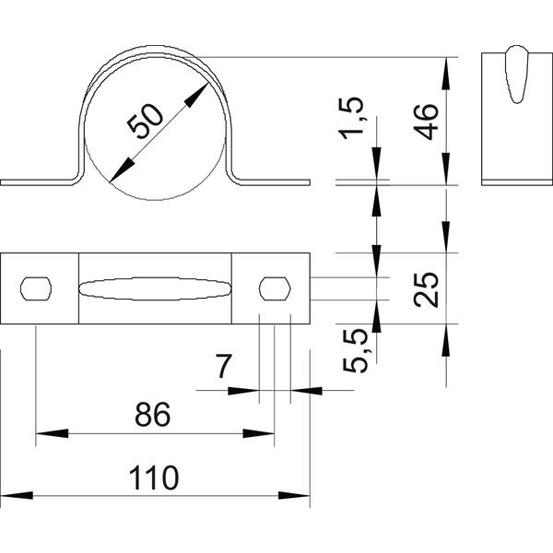 Aluminium Befestigungsschelle zweilappig 50mm - Ideale Rohrband-Lösung