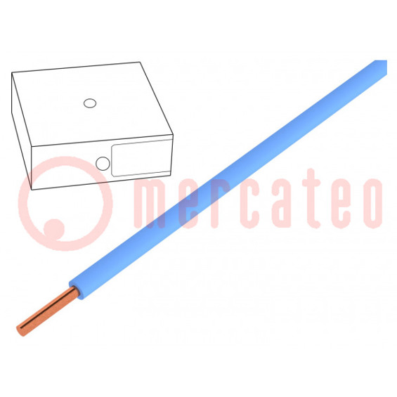 H05V-U 0,75mm² Cu Drahtleitung - Blau - 300V/500V - 100m