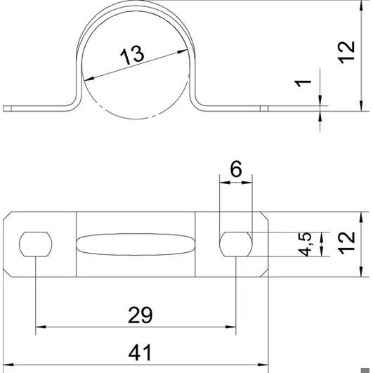 Zweilappige Befestigungsschelle 13mm - Verzinkter Stahl