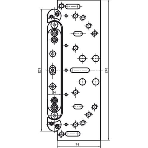 SIMONSWERK VX 2502-3D N Aufnahmeelement - Verzinkter Stahl - Sondertürbeschläge