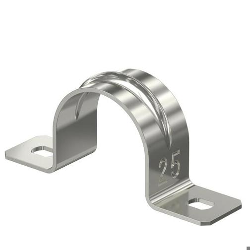 Edelstahl Befestigungsschelle 12mm - Rostfrei A4 1.4571, zweilappig, nachbehandelt