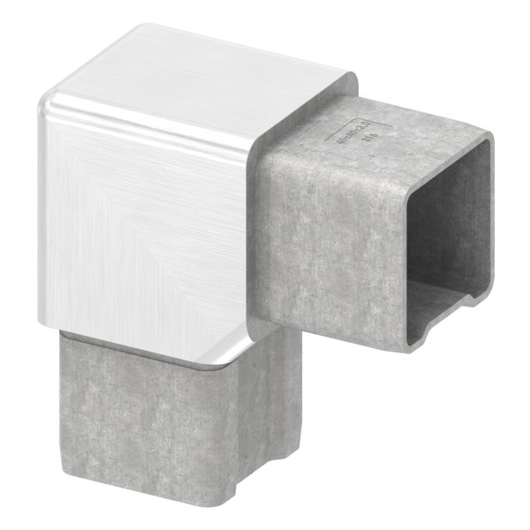 90° Verbindungsstück für Rohr 40x40x3mm | V4A - Hochwertige Rohrverbindung