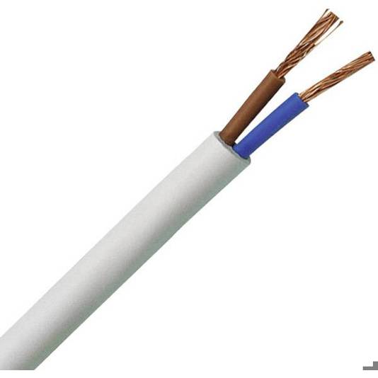 Kopp Schlauchleitung H03VV-F - 2 x 0.75 mm², Weiß, 25 m