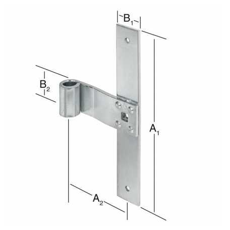 Vormann Fensterladen Mittelband aus verzinktem Stahl - 200/75 x 30/35 mm für Dorn-Ø 13 mm | Kreuzband