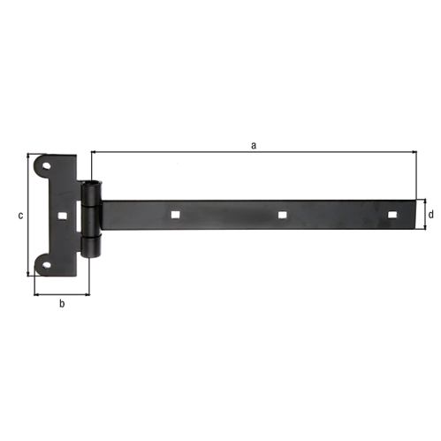 Kreuzgehänge KTL Schwarz - Scharnier 115x45 mm, Band 291x30 mm