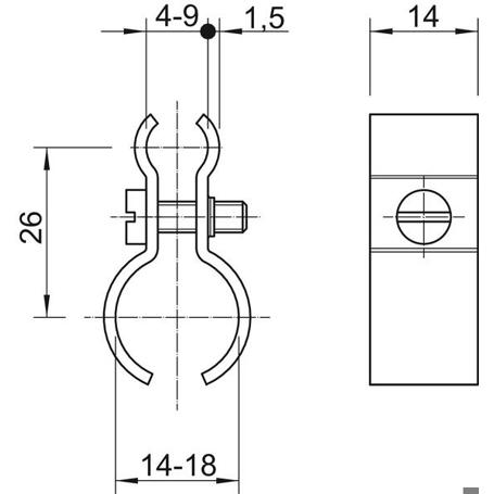Edelstahl Spanndrahtschelle für Seil (4-9mm & 14-18mm) | rostfrei A4 1.4571 | nachbehandelt