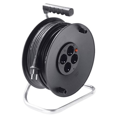 H05RR-F 4-fach Kabeltrommel mit Thermoschutz - Ideal für den Innen- und Außenbereich