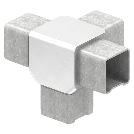 V4A Verbindungsstück für 40x40x3mm Rohre | Robuste Verbindungstechnik