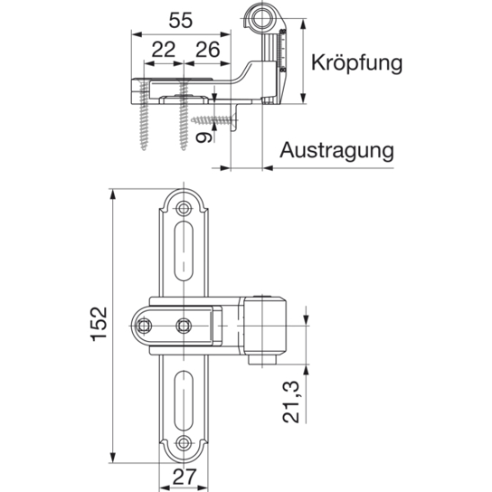 MACO RUSTICO Gekröpftes Kreuzband BLR, Größe 2 | Verstellbar | Schwarz (56970)