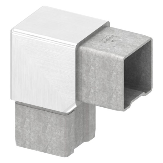 90° Verbindungsstück für Rohr 40x40x2mm - V4A Edelstahl