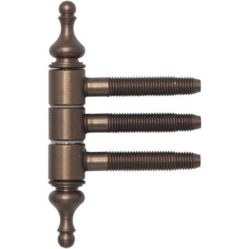 3-teiliges Einbohrzierband aus Stahl - 16 mm - bronze patiniert