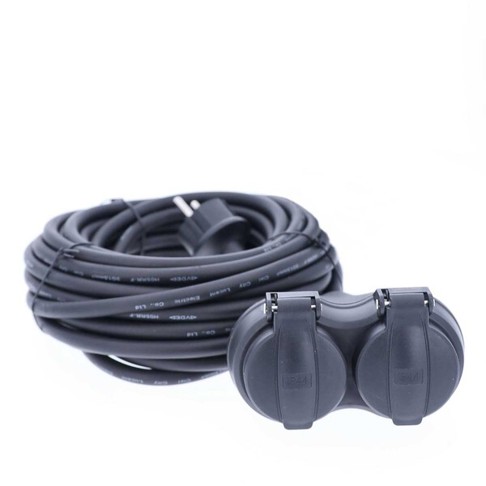Schwabe 2-fach Verlängerungskabel 20m H05RR-F 3G1,5 | 230V/16A | IP44 | Premium Qualität