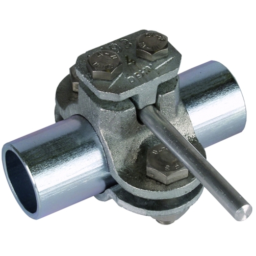 Erdungsrohrschelle D 21 mm mit Anschlussklemme Ø 4-10 mm - Verzinkt