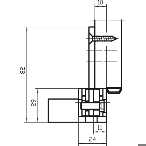 SIMONSWERK VX 2502-3D N Aufnahmeelement - Verzinkter Stahl - Sondertürbeschläge