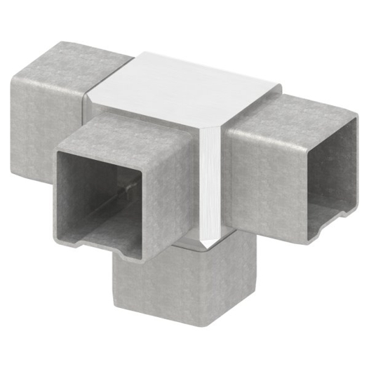Verbindungsstück für 40x40mm Rohre - V4A, 2mm Wandstärke