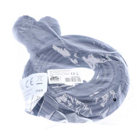 Schwabe 2-fach Verlängerungskabel 20m H05RR-F 3G1,5 | 230V/16A | IP44 | Premium Qualität