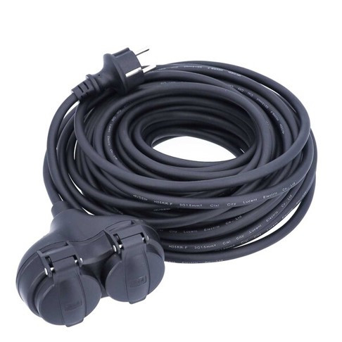Schwabe 2-fach Verlängerungskabel 20m H05RR-F 3G1,5 | 230V/16A | IP44 | Premium Qualität