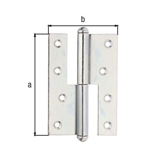 Rechts Aushebescharnier 120x88 mm - Sendvz. Aufsatzband