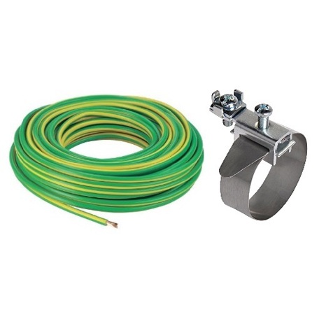 Erdungs-Set 5m H07V-K 6mm² mit Erdungsschelle 1/8-1 1/2 - Optimaler Schutz für Ihre Elektroinstallation
