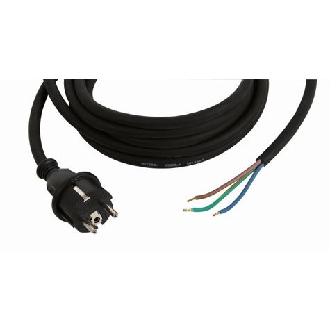 Schutzkontakt Zuleitung H05RR-F 1,5 mm² schwarz - Hochwertige Stromversorgung
