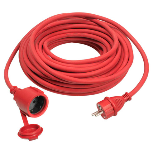 Schwabe Verlängerungskabel 230V, 5 m, rot, H07RN-F, 3G1,5, IP44 - Robuste und wetterfeste Stromversorgung