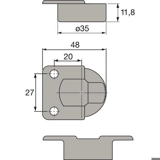HETTICH MARKANT Klappenscharnier 7.1 - Vernickeltes Stahlmaterial inklusive Schrauben