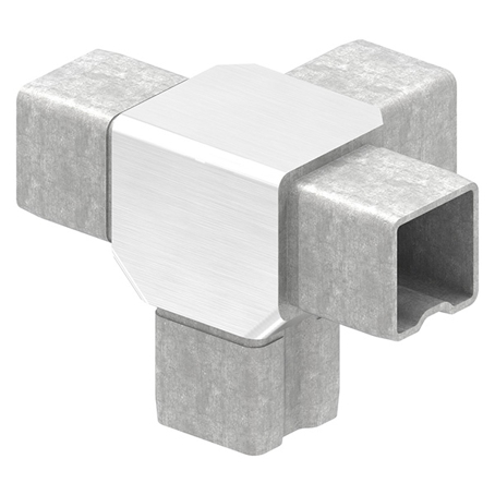 V4A Verbindungsstück für 30x30x2mm Rohre