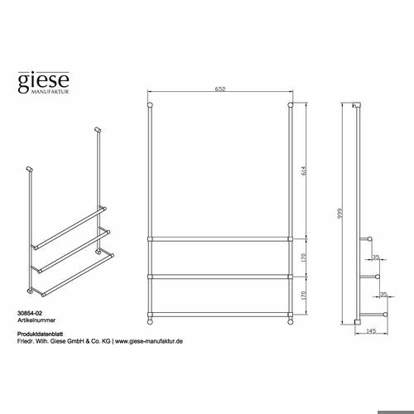 GIESE SERVER II Duschwand-Badetuchhalter 650 mm - Artikel #30854, verchromt