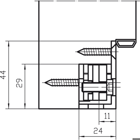 SIMONSWERK VX 2501-3D N Aufnahmeelement | Verzinkter Stahl - Sondertürbeschläge