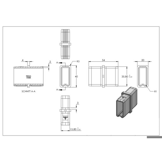 V4A Verbindungsstück für Rohr 40x20x2mm - Hochwertige Rohrverbindung